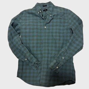 J.Crew Slim Fit Flannel Shirt Men’s M Blue Plaid Oxford Button Down